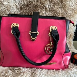 Belladonna Purse Size 13” X 9 1/2” Pink/Black New
